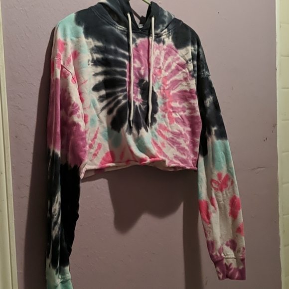 Tie Dye Cropped Hoodie - Picture 1 of 4